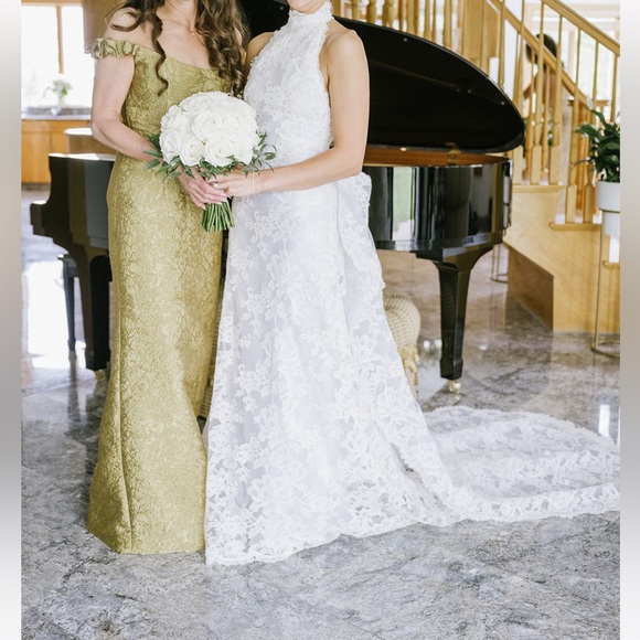 Markarian Strapless Yolanda Gold Brocade Gown - Picture 9 of 11